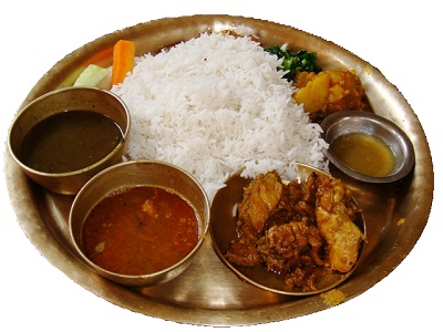 Daal bhaat tarkaari - традиционное непальское блюдо